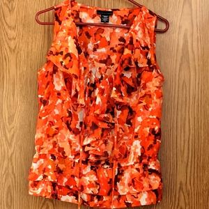 Dressy orange and white blouse